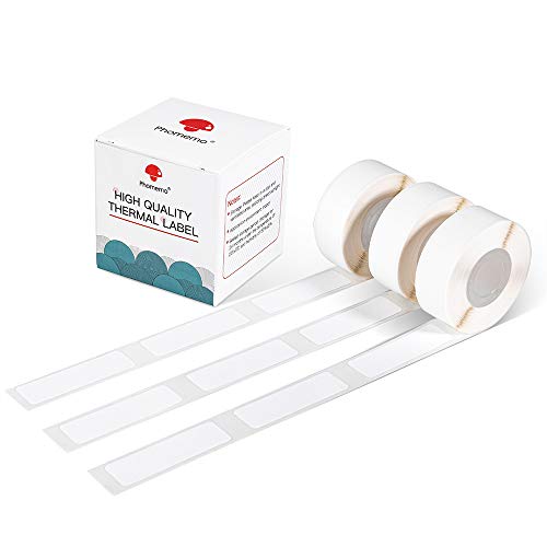 Phomemo D30 Thermal Labels,self-Adhesive Labels D30 Label Maker Tape 1/2'' X 1 7/8'' (14mm X 50mm) 130 Labels/Roll, Sticker Paper Compatible with Phomemo D30 Label Printer, White,3 Roll