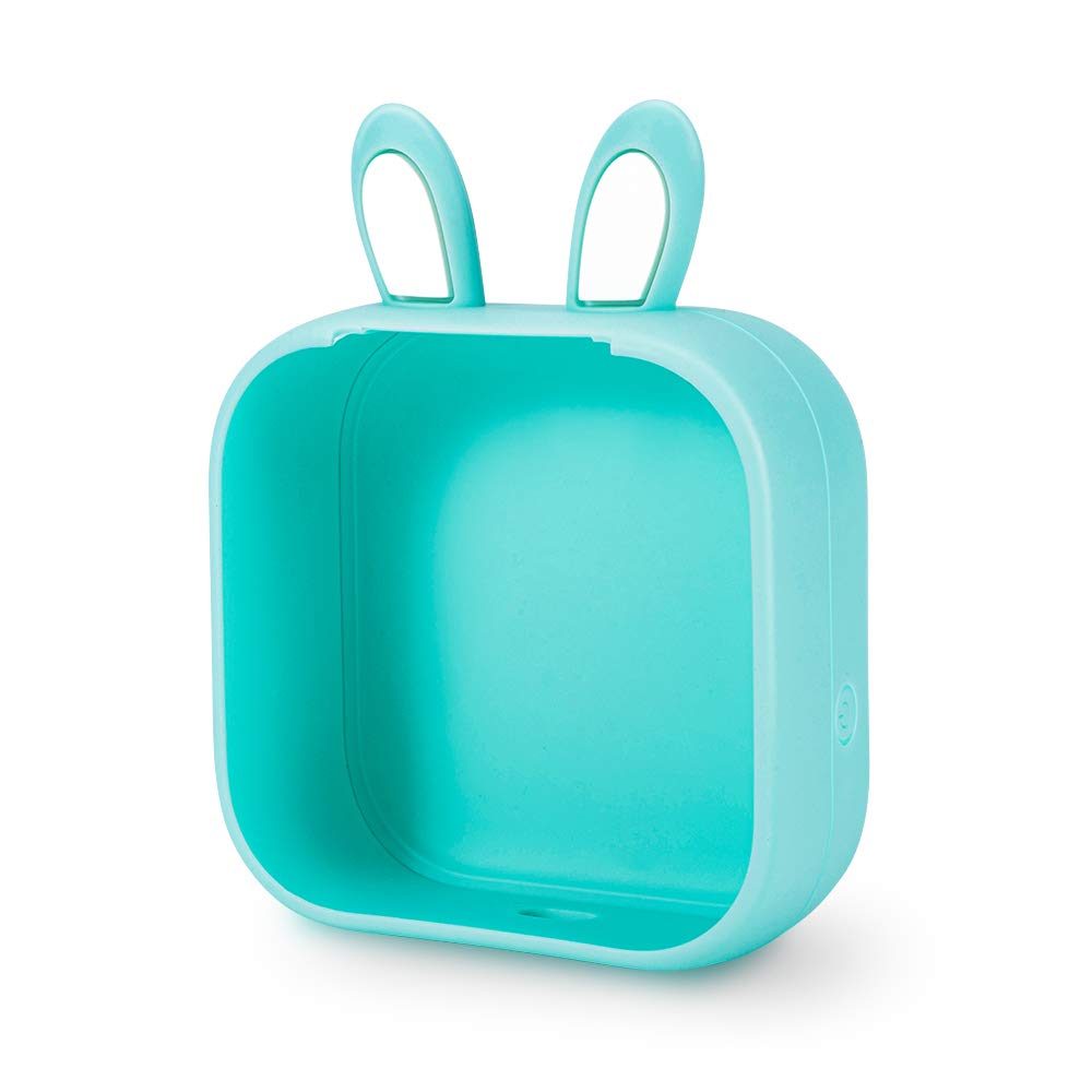 シリコンケース Memoqueen T02 ミニプリンター転倒防止カバー プリンター損傷の軽減,緑うさぎの耳