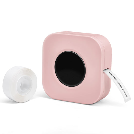 スマホ専用 ミニラベルプリンター Memoqueen Q30S Bluetooth対応サーマルラベルプリンター ラベルメーカー シールプリンター モバイルプリンター 203dpi 名前タグ/整理収納/食品分類/ドキュメント分類/アイテムのタグ付けに使用できます 6mm~15mm幅 ホワイトラベルテープ12x40mm幅1巻を本体に付属