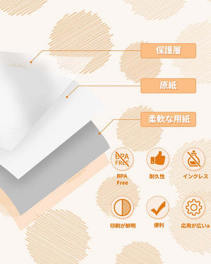 Memoqueen T02 透明粘着感熱紙 プリンタ用紙 T02ミニプリンタ対応 ノーカットロールペーパー ラベルシール 50mm幅 防水・強粘着 再剥離 保存20年 黒文字 3ロール メモ,付箋,写真,シール,文書,手帳,仕事,用紙にも使える,整理収納に適用