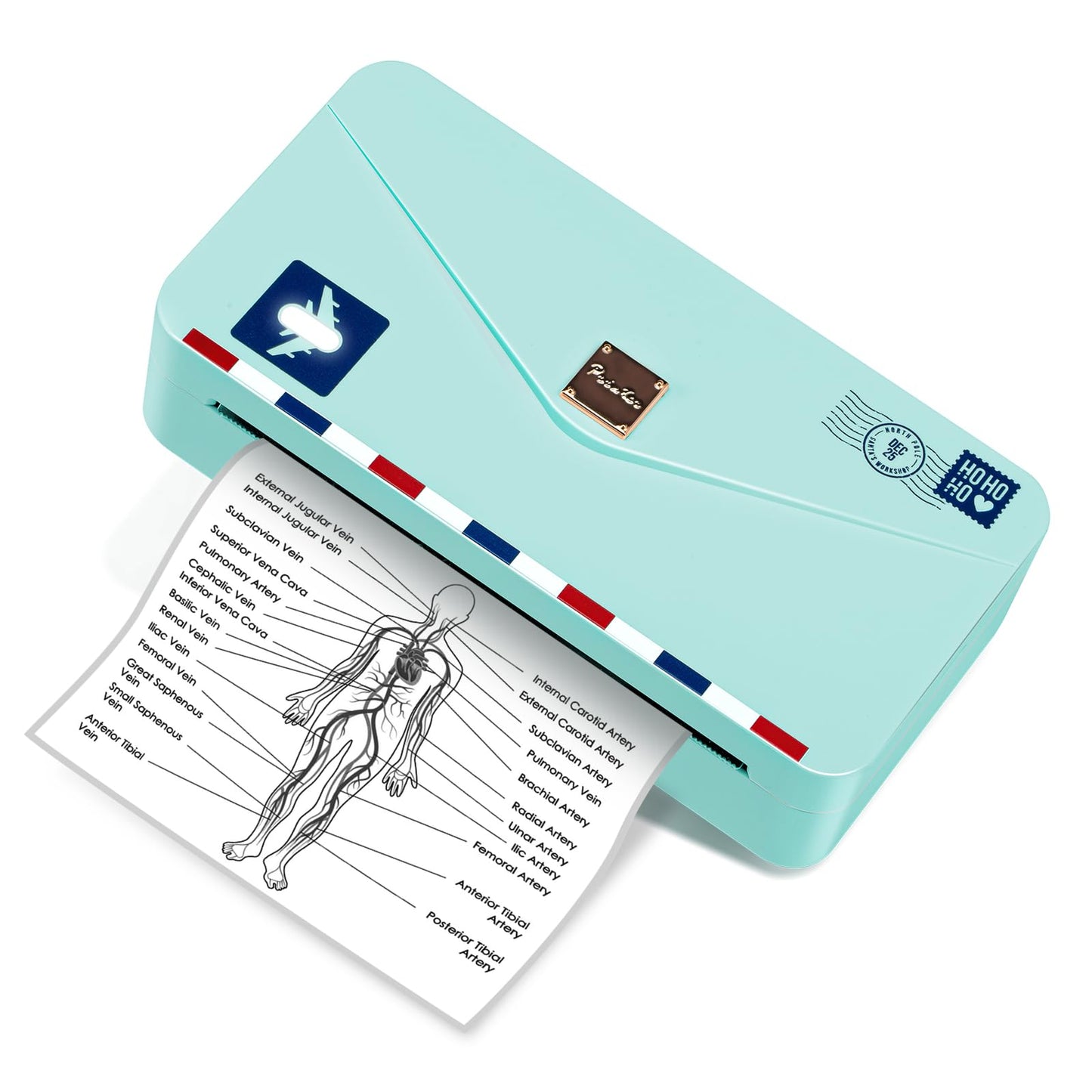 Memoqueen Portable Thermal Printer M04AS Inkless Sticker Printer 300dpi Bluetooth Label Printer, Support 15/53/80/110mm Printing Width, Suitable for Photos, Memo, Notes, to-Do-List, Gifts, Green