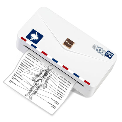 Memoqueen Mini Thermal Printer M04AS Portable Sticker Printer Wireless Bluetooth Printer for iPhone, Support 15/53/80/110mm Paper, Compatible with iOS & Android, Great for Memo, Notes, Photo, Journal