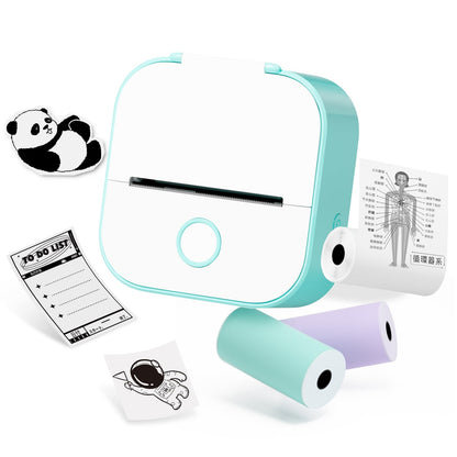 Memoqueen T02 ミニプリンター ポケットプリンター モバイルプリンター サーマルプリンター ミニプリンター スマホ対応 インクレスミニプリンター ワイヤレスBluetooth接続 写真/ショッピングリスト/作業計画/学習ノート/メモ,日記/手帳作成などに使用可能で,本体には感熱紙3巻付