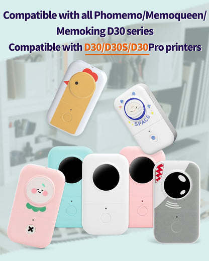 Memoqueen Q30 Q30S Q31 Q32 Labels Paper, 14x50mm [1/2''x1 7/8''], Blue/Pink/Yellow Rectangle Labels, Self-Adhesive Labels Paper Compatible with Phomemo Q30 Q30S Q31 Q32 Label Maker, 130pcs/Roll,3 Rolls