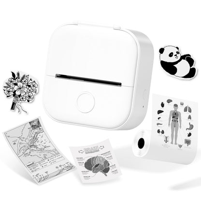 T02 Mini Printer-Memoqueen Bluetooth Thermal Printer Mobile Pocket Printer, Sticker Maker Machine Compatible with Phones & Taplates, 203dpi, Suit for Journal, Memo, To-do List, Patterns, Gift, Receipt