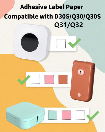 Memoqueen Q30 Q30S Q31 D30 D35 D30S Label, Starry Sky Pattern 12x40mm [ 3/8''x1 1/2''] Label Tape compatibility with Phomemo Q30/D30 Series Label Printer, Suitable for School,Home,160pcs/Roll, 3Rolls