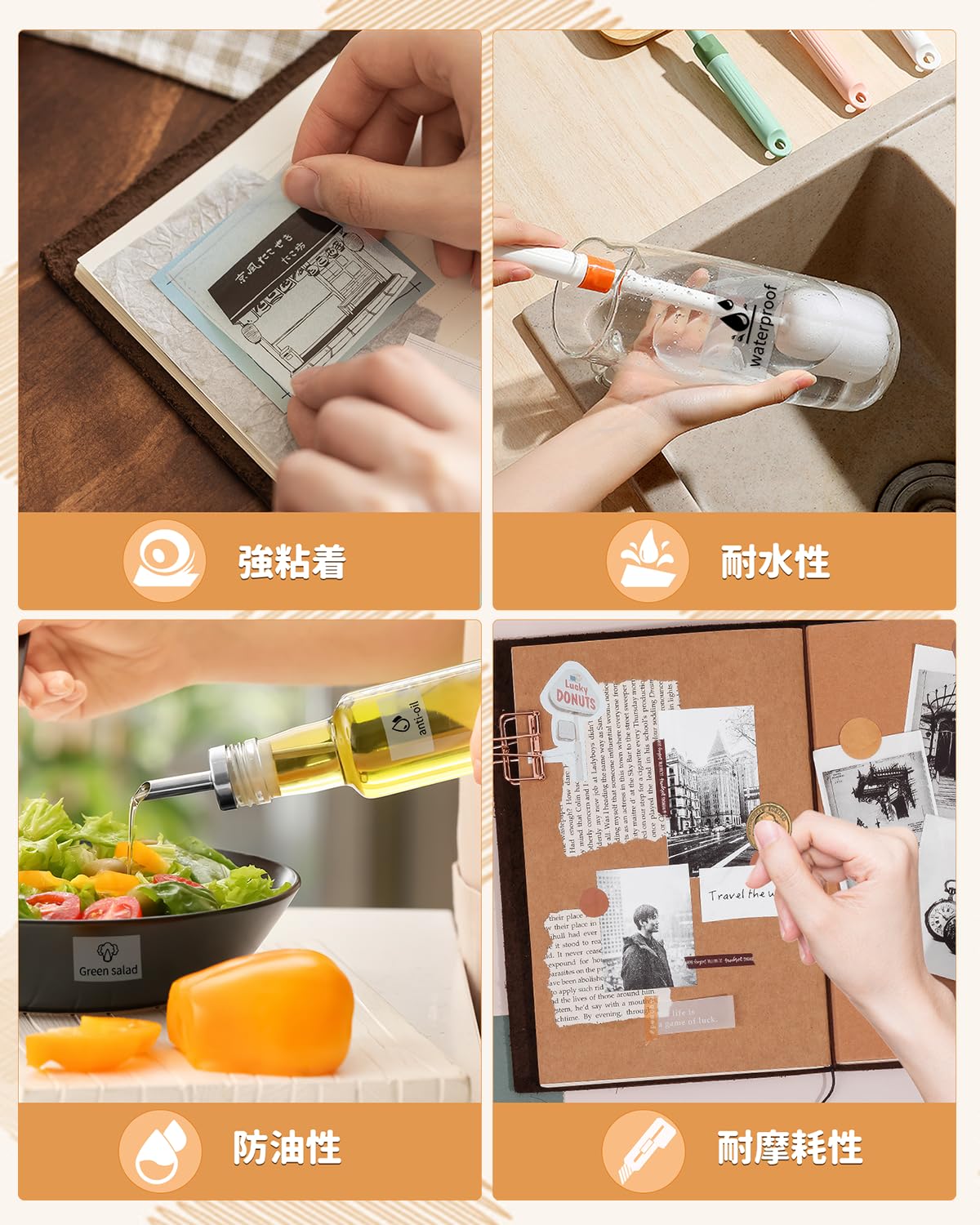 Memoqueen T02 透明粘着感熱紙 プリンタ用紙 T02ミニプリンタ対応 ノーカットロールペーパー ラベルシール 50mm幅 防水・強粘着 再剥離 保存20年 黒文字 3ロール メモ,付箋,写真,シール,文書,手帳,仕事,用紙にも使える,整理収納に適用