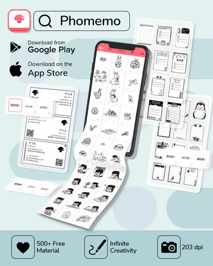 Memoqueen Mini Pocket Printer T02 Sticker Printer-Bluetooth Thermal Photo Printer Mini Portable Pocket Printer, Great for DIY Journal, Memo, Sticker and Notes, Compatible with iOS & Android, White