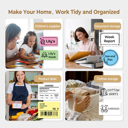 Label Maker Machine Phomemo M110 WH Portable Bluetooth Label Printer for Storage, Shipping, Barcode, Mailing, Office, Home, Organizing, Sticker Maker Mini Label Maker with Multiple Templates