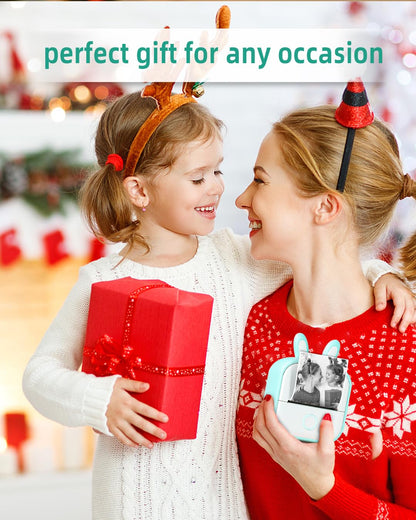 Memoqueen T02 Small Printer-Bluetooth Mini Printer Thermal Sticker Printer Wireless Pocket Printer, Compatible with 53mm Paper, Black Text, 203dpi, Ideal for DIY, Photo, Journal, Memo, List