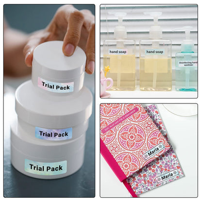 Memoqueen Q30 Q30S Q31 D30 D35 D30S Label, Starry Sky Pattern 12x40mm [ 3/8''x1 1/2''] Label Tape compatibility with Phomemo Q30/D30 Series Label Printer, Suitable for School,Home,160pcs/Roll, 3Rolls