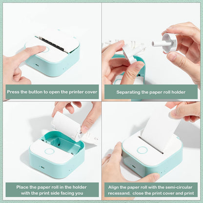 Memoqueen T02 HD White Adhesive Thermal Paper Printer Paper HD Printing, Waterproof and Tear Resistance,Strong Adhesion, Black Text, 3 Rolls,Can be Used for Notes/Sticky/memo/Photo Paper