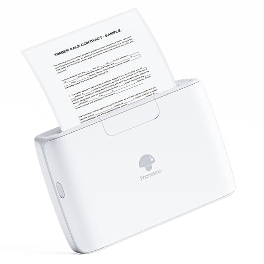 Memoqueen Phomemo M04S Mini Thermal Printer- 4 inch Bluetooth Photo Sticker Maker Printer Machine - Mini Printer Compatible with iOS &Android for Document, Notes, Sticker, Photo, Label, Journal, White