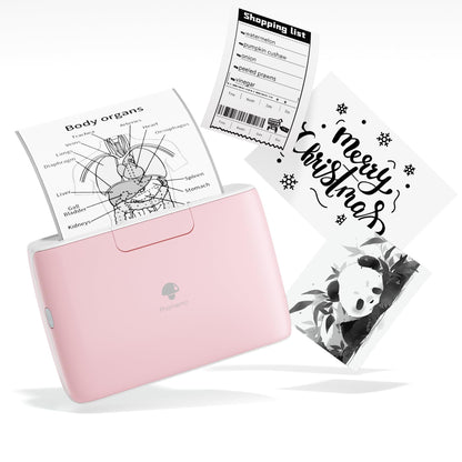 Phomemo M04S Portable Printer - Bluetooth Inkless Thermal Sticker Printer Compatible with iOS and Android for Instantly Print Documents, Notes, Laebl with 300dpi, Support 53/80/110mm Paper Width, Pink