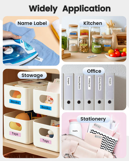 Memoqueen M960 Portable Label Maker Machine with Tape-Bluetooth Thermal Mini Label Printer for Home, Office, Home, School, Sticker Maker with Multiple Templates Font Icon, Black