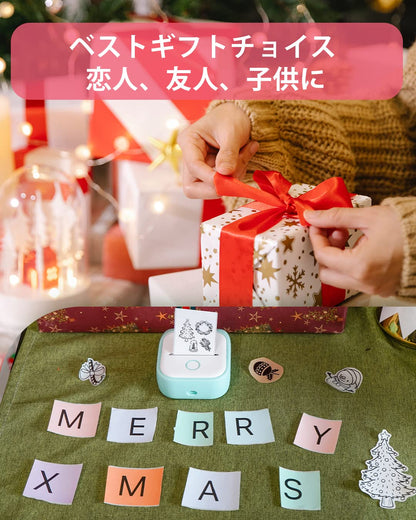 サーマルプリンター Memoqueen T02 スマホ対応 ミニプリンター モバイルプリンター 感熱プリンター ラベルライター メモプリンター コンパクトプリンター フォトプリンター Bluetooth接続 はがき/写真アルバム/手帳/メモ/買い物リスト/学習ノートに使用することができます 専用アプリアプリ 本体にはロール状の感熱紙が付属しています