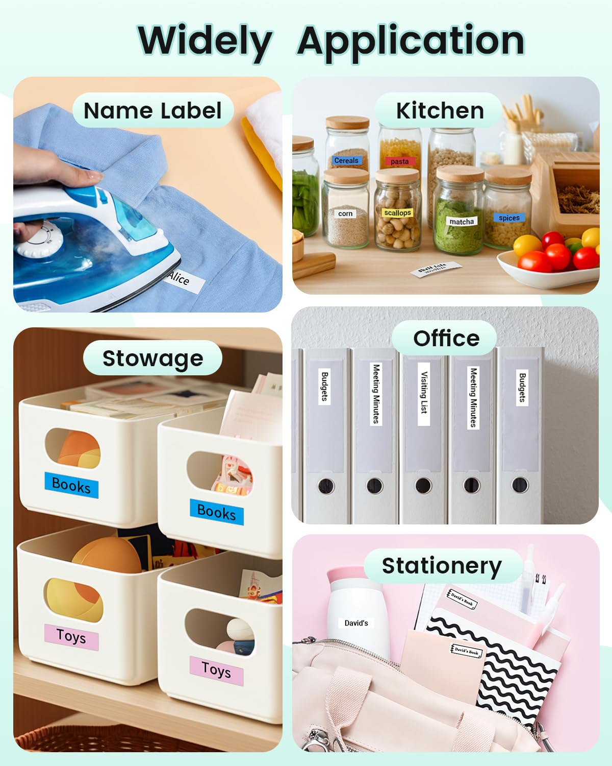 Memoqueen Label Maker Machine with Tape-Portable Bluetooth Thermal Label Printer for Home, Office, Mini Thermal Label Maker Multiple Templates Icon Font,Green