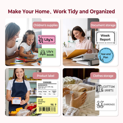 Phomemo Label Maker Machine with Tape, M110 Barcode Label Printer - Portable Bluetooth Thermal Labeler for Address Jewelry Retail Small Business Home Office Compatible Phones &PC Pink