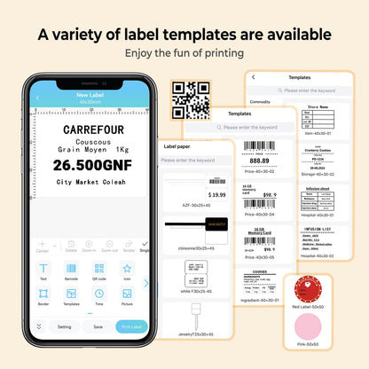 Label Makers - Phomemo M110 Portable Barcode Label Maker for Retail, Compatible with iOS & Android, Thermal Label Maker Machine with Different Fonts, Address Labels, Gift, Images, Orange