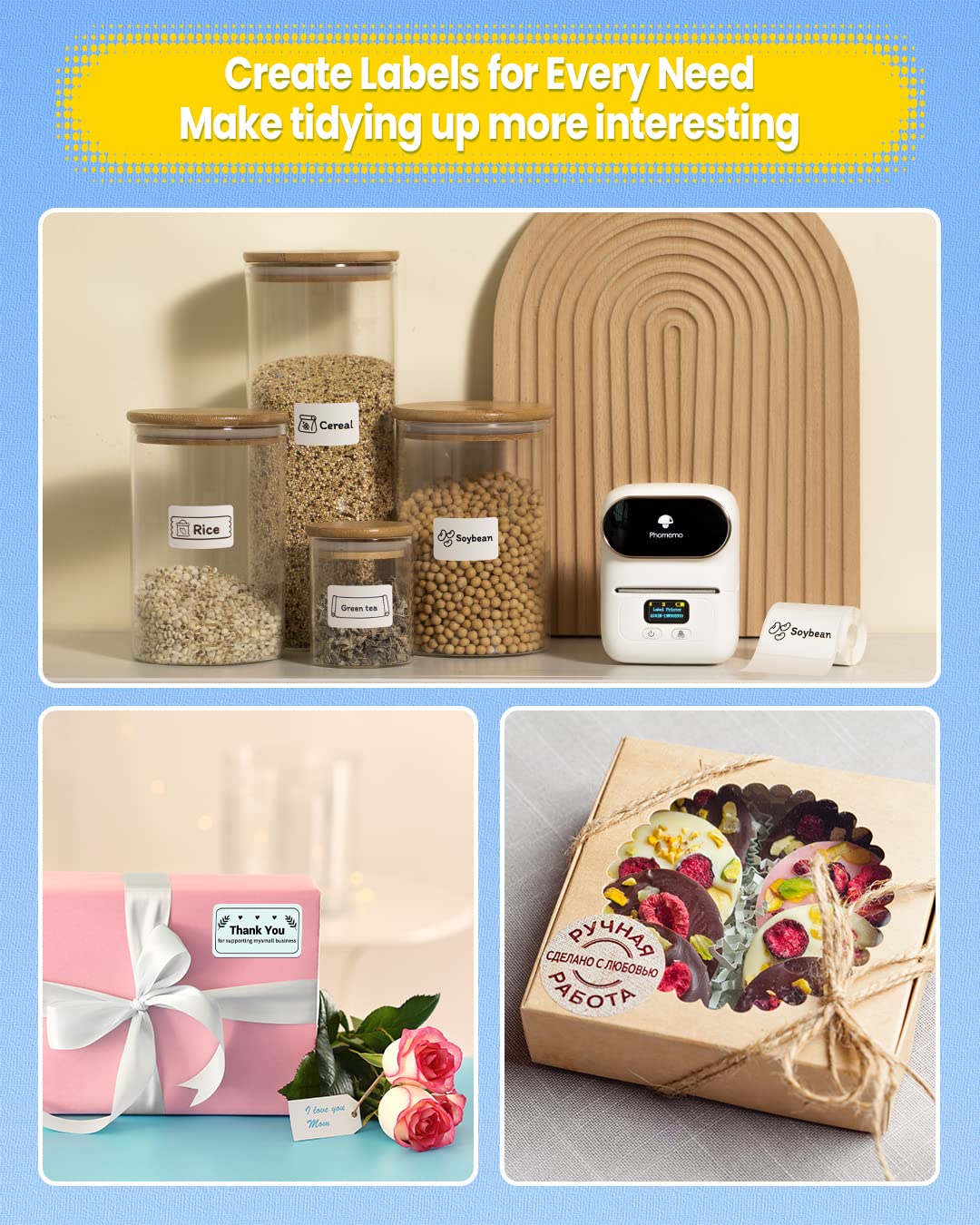 Memoqueen 2 Inch Circle Label for Phomemo M110/M110S/M120/M200/M220 Label Maker, 5050 Round Thermal Label for Barcode Label, Retail, Envelope Seal, DIY Logo Design, Name Tag, Khaki 140/Rolls