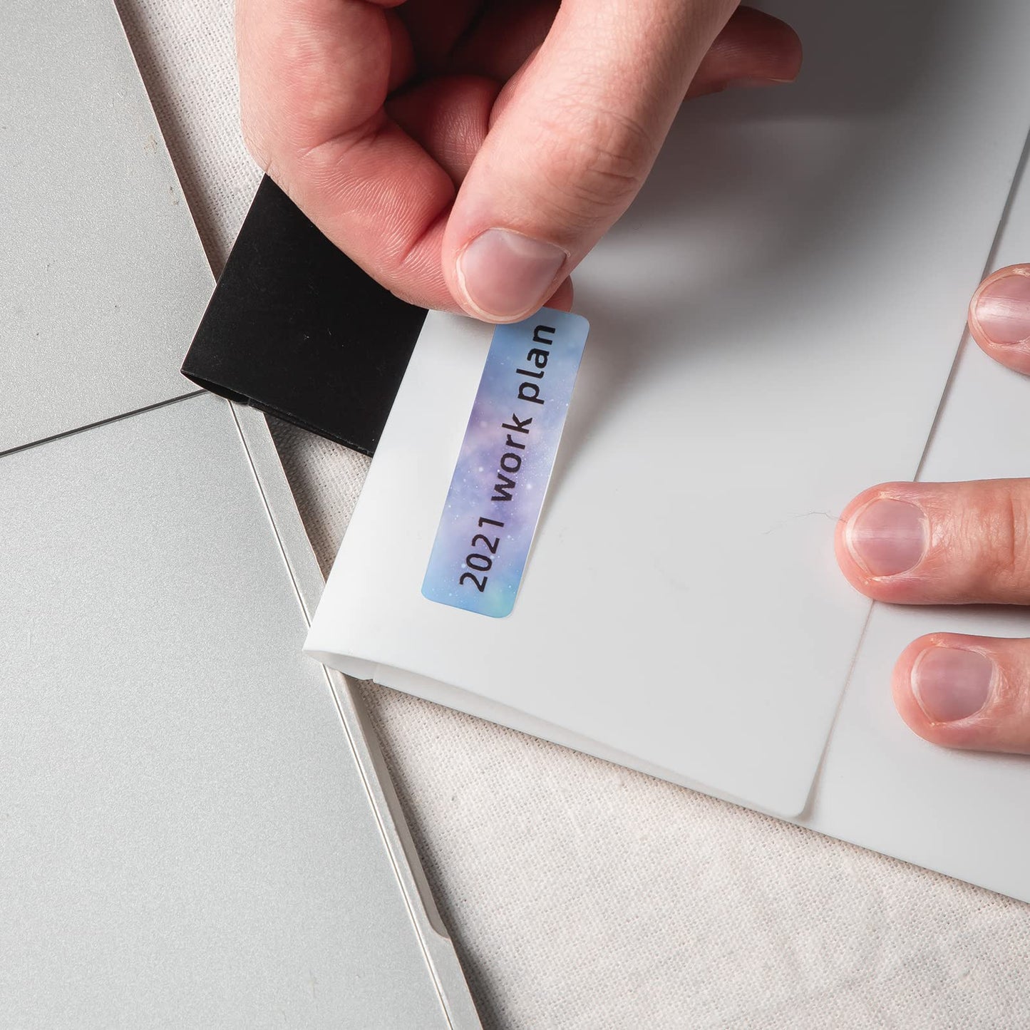 Memoqueen Q30 Q30S Q31 D30 D35 D30S Label, Starry Sky Pattern 12x40mm [ 3/8''x1 1/2''] Label Tape compatibility with Phomemo Q30/D30 Series Label Printer, Suitable for School,Home,160pcs/Roll, 3Rolls