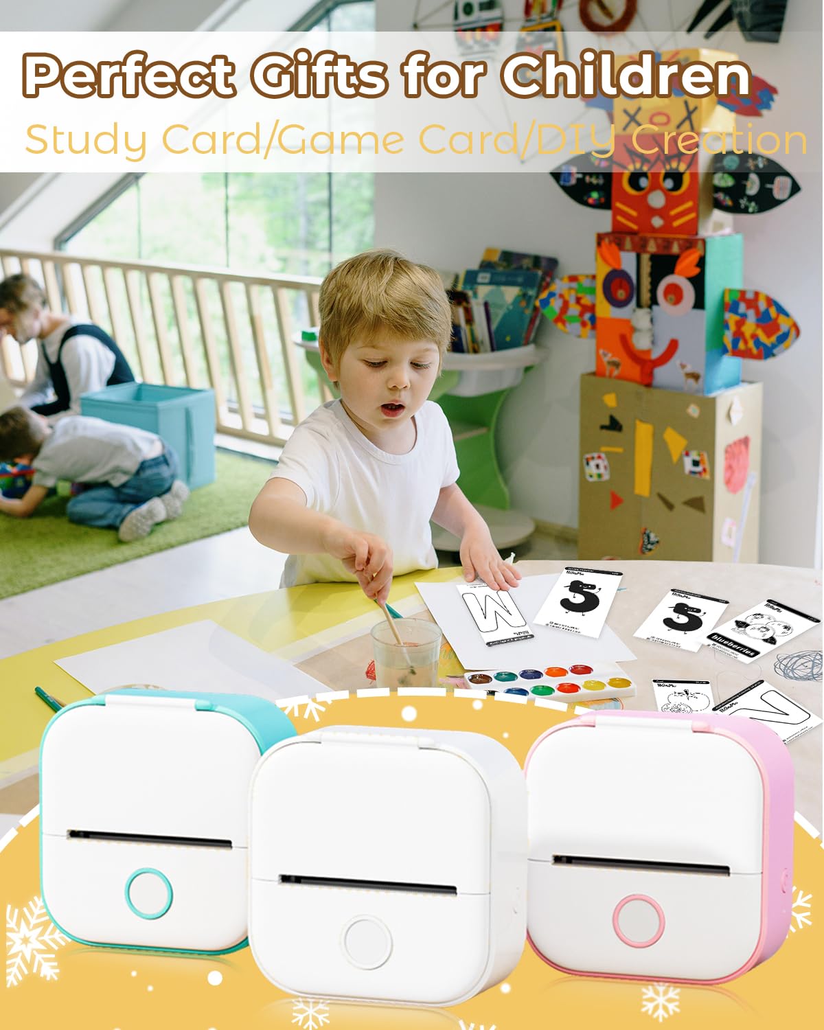 T02 Mini Printer-Memoqueen Bluetooth Thermal Printer Mobile Pocket Printer, Sticker Maker Machine Compatible with Phones & Taplates, 203dpi, Suit for Journal, Memo, To-do List, Patterns, Gift, Receipt