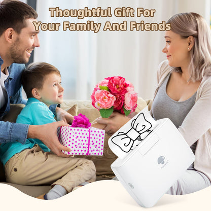 M04S Bluetooth Portable Printer- 4 inch Thermal Label Printer Bluetooth Photo Sticker Maker Machine Mini Printer Compatible with iOS & Android for Document, Study Notes, Sticker, Label, Journal, White