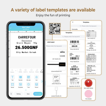 Label Maker Machine-Phomemo M110 Portable Bluetooth Label Printer for Storage, Shipping, Barcode, Mailing, Office, Home, Organizing, Sticker Maker Mini Label Maker with Multiple Templates, White