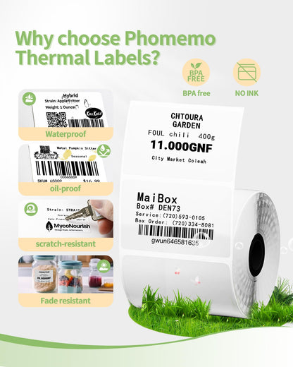 Memoqueen 3 Roll Thermal Sticker Labels for M110S/M221/M220/M120/M200/M110 Label Makers,1.97''x1.18''(50mm*30mm),Multi-Purpose Labels for Bussiness,Barcode,Home,230 Labels/Roll,Black on White