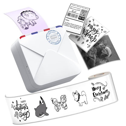 Phomemo M02S Mini Pocket Printer - 300DPI Thermal Portable Sticker Printer, Compatible with iOS & Android, Bluetooth Connection Printing Photo, Plan Journal, Organization, Art Creation, Creative Gift