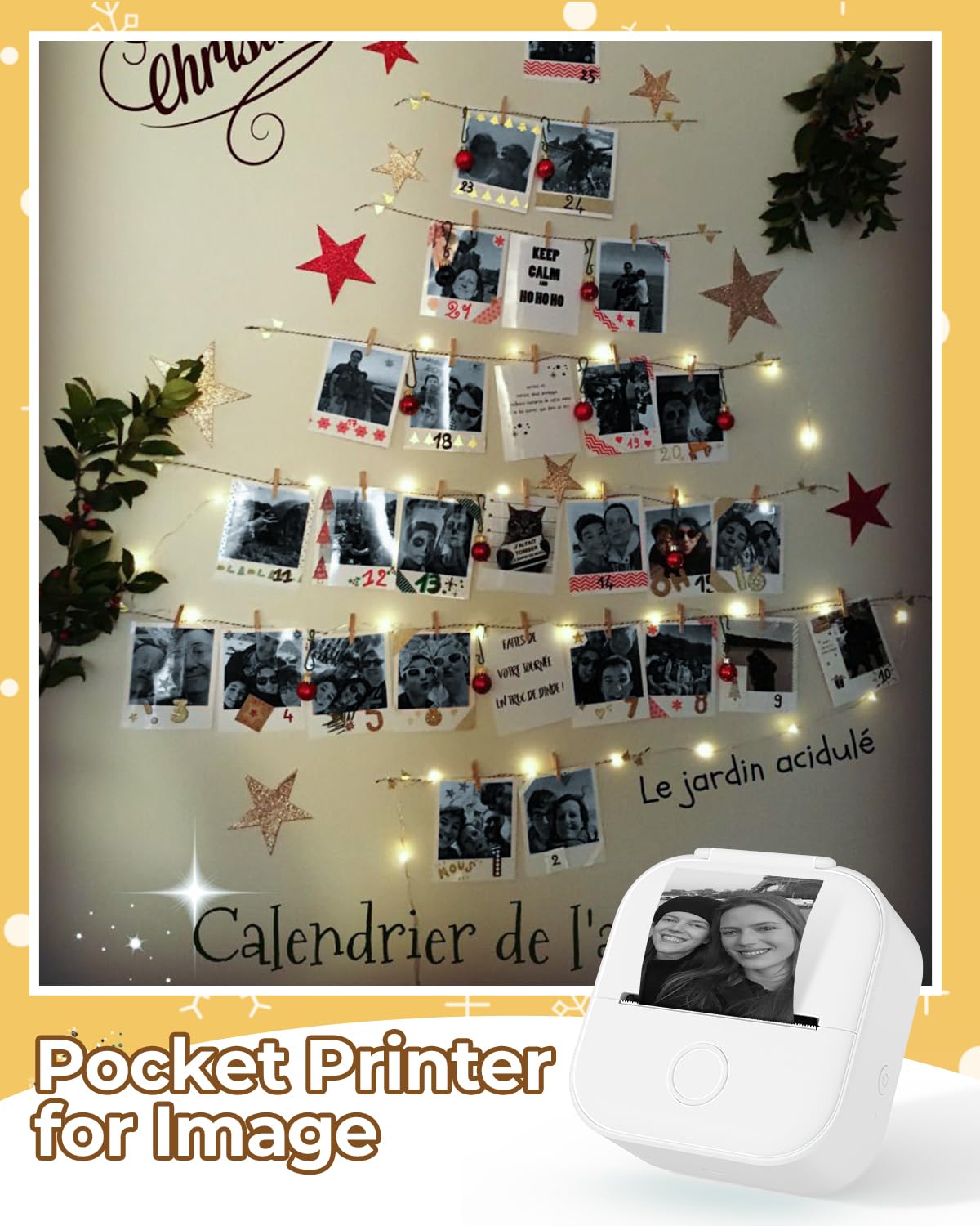 T02 Mini Printer-Memoqueen Bluetooth Thermal Printer Mobile Pocket Printer, Sticker Maker Machine Compatible with Phones & Taplates, 203dpi, Suit for Journal, Memo, To-do List, Patterns, Gift, Receipt