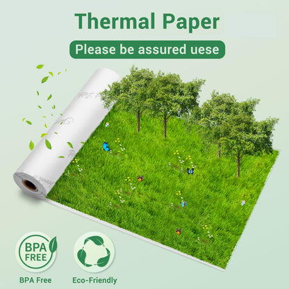 Phomemo White Self-Adhesive Thermal Paper, 4.3'' Sticker Paper for Phomemo M04S/M04AS/M832/M834/M835 Bluetooth Thermal Printer, Black on White, 107mm x 3.5m, 3 Rolls.