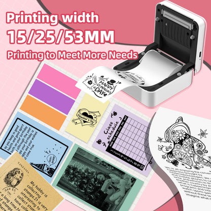 Mini Pocket Printer - Phomemo M02Pro Thermal Bluetooth Sticker Printer, 300DPI Portable Photo Printer, Compatible with iOS & Android, for Plan Journal, Art Creation, Graffiti, Gift, Pink