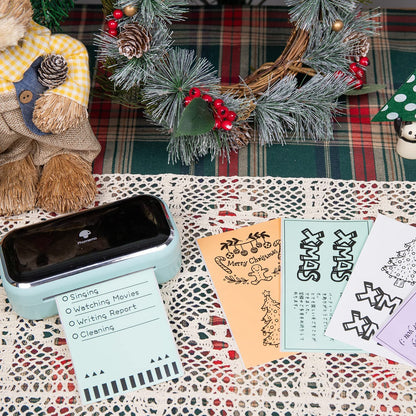 Memoqueen M03 カードストック ペーパー 熱接着ステッカー カード ペーパー ホリデー プリント可能な紙 DIY グリーティング ギフトカード ポストカード スクラップブック モノクロ印刷 80mm*135mm, 100枚, グリーン