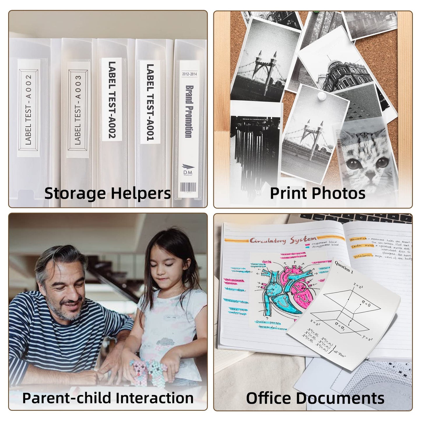 M04S Bluetooth Portable Printer- 4 inch Thermal Label Printer Bluetooth Photo Sticker Maker Machine Mini Printer Compatible with iOS & Android for Document, Study Notes, Sticker, Label, Journal, White