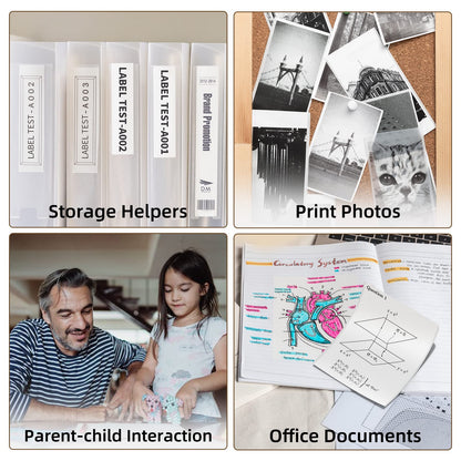 M04S Bluetooth Portable Printer- 4 inch Thermal Label Printer Bluetooth Photo Sticker Maker Machine Mini Printer Compatible with iOS & Android for Document, Study Notes, Sticker, Label, Journal, White