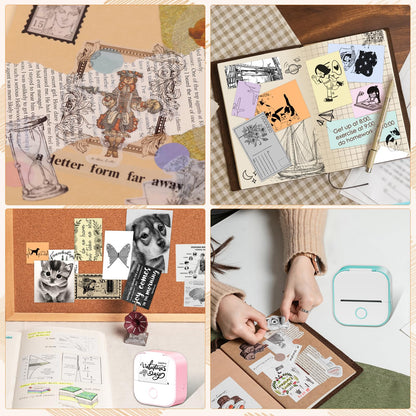 Memoqueen Phomemo T02 White Adhesive Thermal Paper, Sticker Paper Printer Paper, 1.96'' x 11.4' (50mmx3.5m/Roll), Compatible with M02X, Black Text, Keep for 2 Years, 3 Rolls