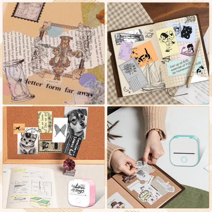 Phomemo T02 Mint Green/Lavender Purple/Light Orange, Adhesive Thermal Paper, Color Printer Paper, Compatible with T02 M02X, 1.96'' x 11.4' (50mmx3.5mm)/Roll, Black Text, Keep for 20 Years, 3 Rolls