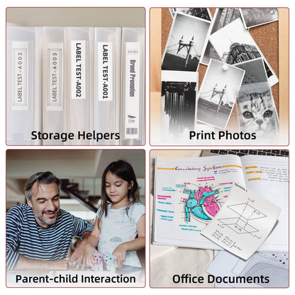 Phomemo M04S Portable Printer - Bluetooth Inkless Thermal Sticker Printer Compatible with iOS and Android for Instantly Print Documents, Notes, Laebl with 300dpi, Support 53/80/110mm Paper Width, Pink