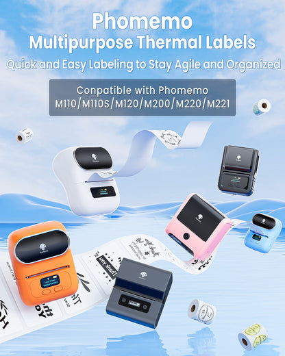 Phomemo 2 Inch Circle Label for M110/M110S/M120/M200/M220 Label Maker, 5050 Round Thermal Label for Business Labeling, DIY Logo Design,Inventory, 420pcs