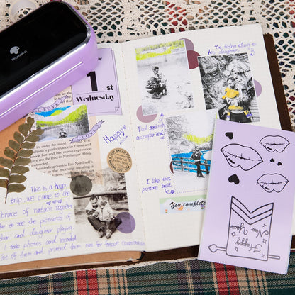 Memoqueen M03 カードストック ペーパー 熱接着ステッカー カード ペーパー ホリデー プリント可能な紙 DIY グリーティング ギフトカード ポストカード スクラップブック モノクロ印刷 80mm*135mm, 100枚, パープル