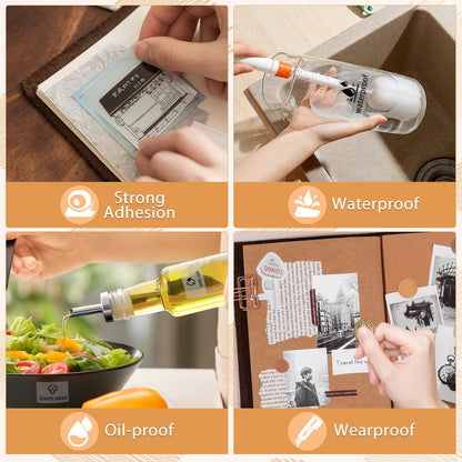 Phomemo T02 Transparent Adhesive Thermal Paper, Sticker Paper Printer Label, 1.96'' x 11.4' (50mmx3.5m/Roll), Black Text, Keep for Long Time, 3 Rolls