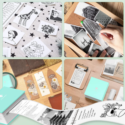 Phomemo Matte Self-Adhesive Thermal Paper, Clear Sticker Paper for T02/M02/M02 Pro/M03S/M03AS/M04S Mini Printer, Black on Matte Transparent, 3 Rolls, 50mm x 3.5m, for Photos, To-Do Lists, Scrapbooks