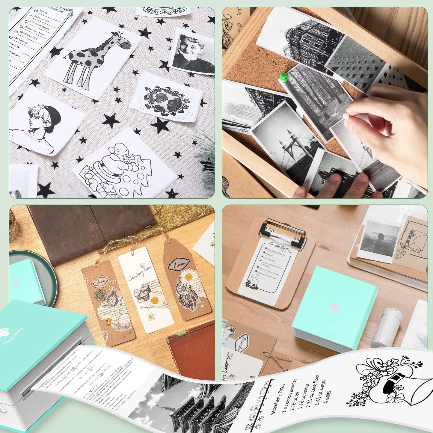 Phomemo Pure Color Thermal Sticker Paper for M02/T02/M02 Pro/M03S/M03AS/M04S/M04AS Mini Sticker Printer, Black Character on Mint Green/Purple/Orange, 50mm x 3.5m, 3 Rolls