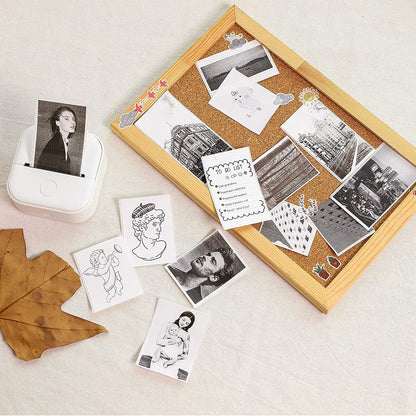 Memoqueen Phomemo T02 White Adhesive Thermal Paper, Sticker Paper Printer Paper, 1.96'' x 11.4' (50mmx3.5m/Roll), Compatible with M02X, Black Text, Keep for 2 Years, 3 Rolls